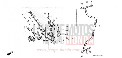VORDERRADBREMSE (CR500RN/RP/RR/RS/RT/RV) CR500RV de 1997
